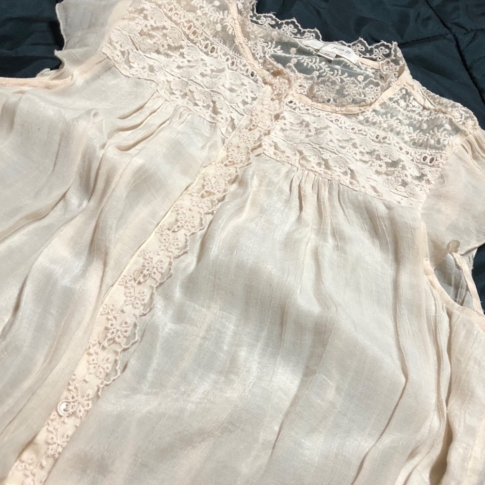 Vintage beige faith 21 blouse